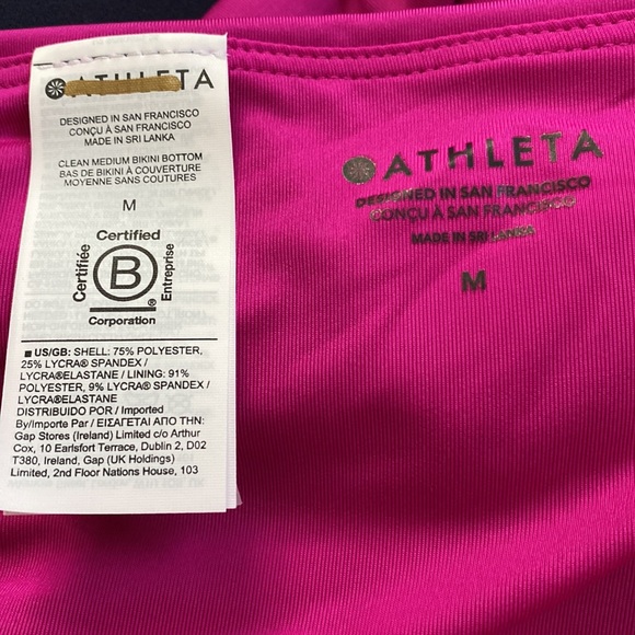 NWT Athleta Clean Medium Bikini Swim Bottom "Vibrant Fuschia" - Picture 9 of 10